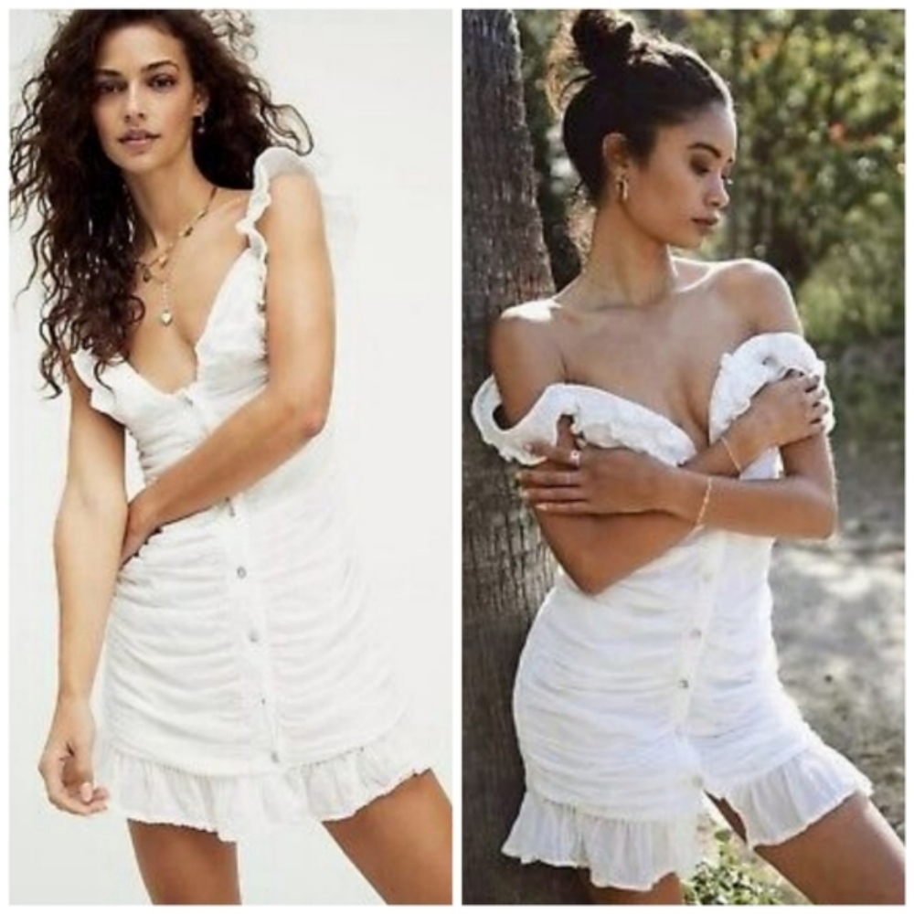 Free People x Jen’s Pirate Booty Nalanda Mini Dress White Size Large